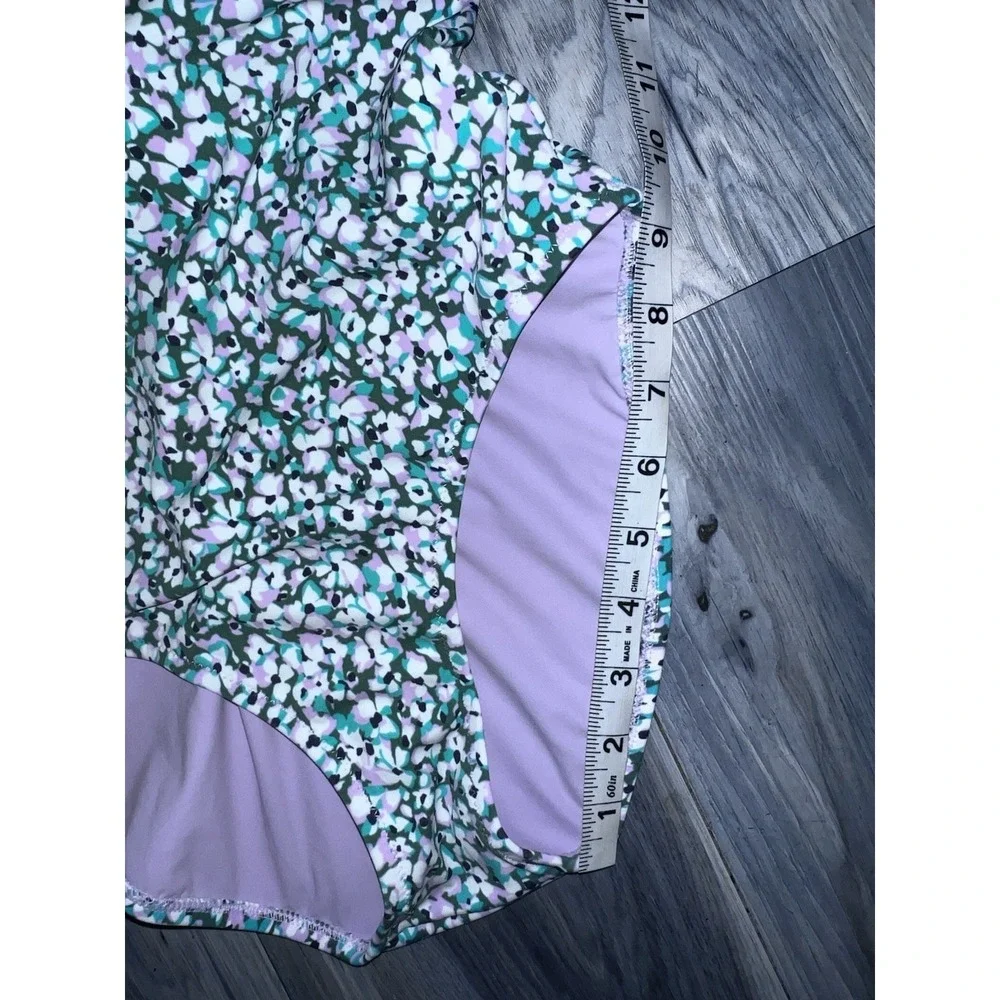 Athleta Womens Small Hermosa Ditsy Floral One Piece Flower Swimsuit Purple Lined